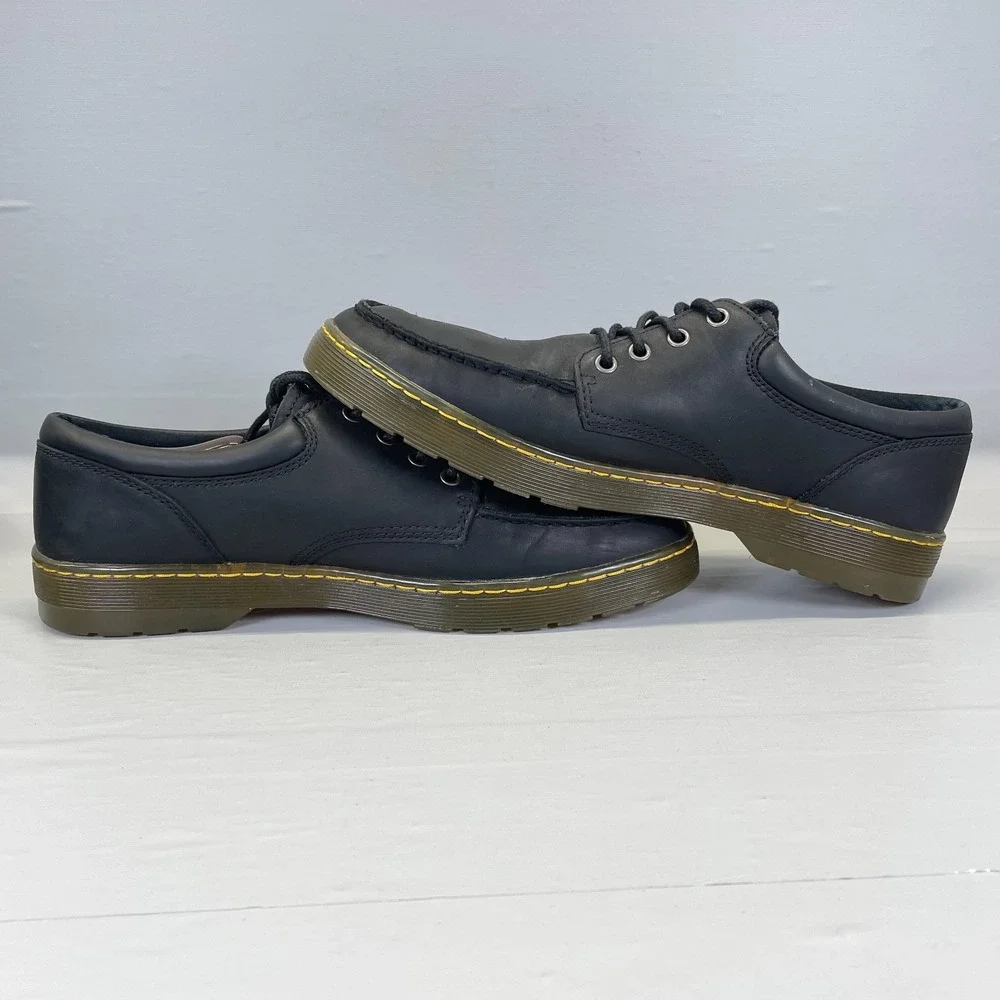 Dr. Martens Wilmot Low Shoes Mens Size 12 Black Leather Lace Up Casual Oxford